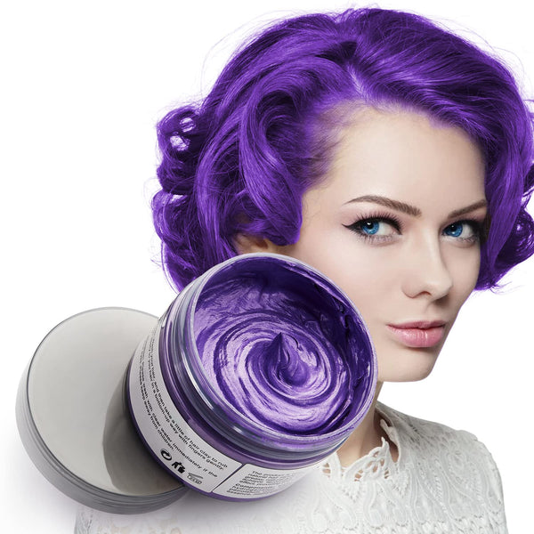Purple Hair Color WAX 4.23 oz - Instant Temporary Hair Dye Wax for Men and Women, Party, Daily Use, Cosplay