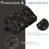 Mini Makeup Bag for Purse, Portable PU Leather Makeup Organizer, Waterproof Cosmetic Pouch for Girls Women (Black &