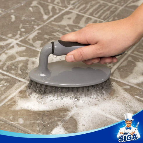 MR.SIGA Heavy Duty Scrub Brush with Comfortable Grip, Cleaning Brush for Bathroom, Shower, Sink, Floor, 2-Pack by MR.SIGA