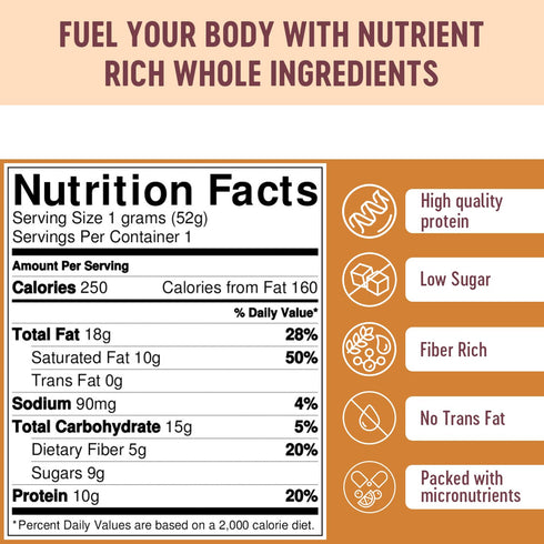 Mammoth 10-12g 1.8 Oz. (10 Cashew Cinnamon Bar- Organic, Paleo, Gluten Free and Raw by Bar, Protein, Bar Bars)