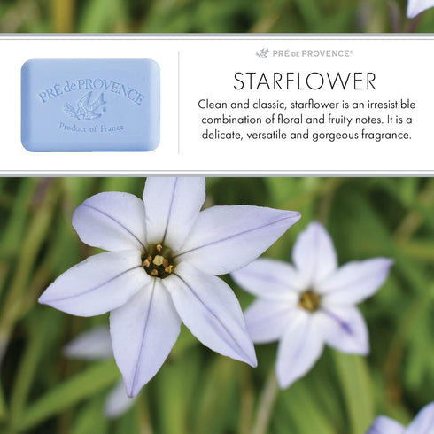 Pre de Provence Artisanal Soap Bar 8.8 Ounce, Starflower - Enriched with Organic Shea Butter, Natural French Skincare