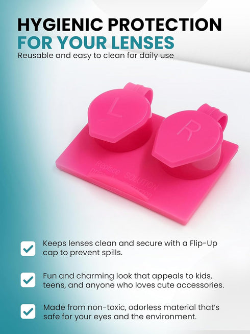 SPORTS WORLD VISION 4PC Flat Flip Top Contact Lens Cases | Colorful Travel Lens Holders with L/R Compartments
