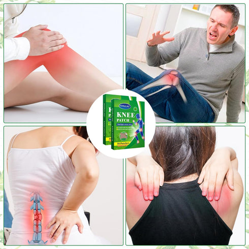 Knee Patches: 60 Count Warming Herbal Plaster for Long Lasting Relief for Knee, Shoulder, Back, Neck, Waist