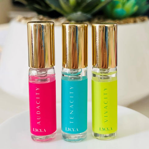 Fragrance Travel Set - Perfumes for Women with Iconic Scents - Express Your Aura with Audacity, Tenacity, Vivacity EDP Sprays - 3 pc