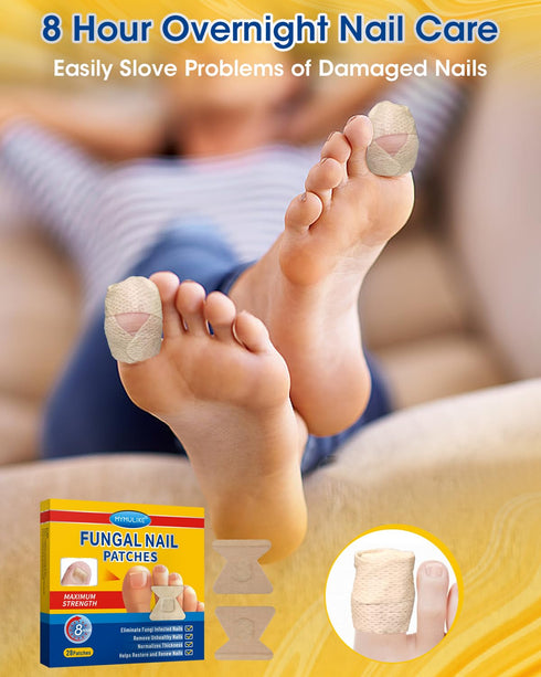 Nail Repair Patches Extra Strength, 28 Count for Damaged Nails, Nighttime Renewal Patches
