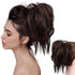 HMD Darkest Brown Tousled Updo Messy Bun Hair Piece with Elastic Rubber Band