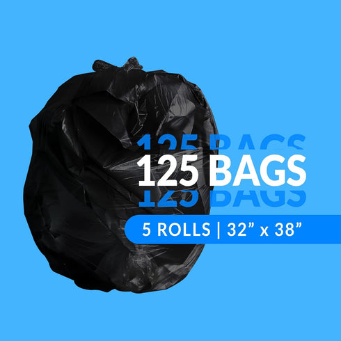 Reli. SuperValue 33 Gallon Trash Bags | 125 Count | Made in USA | Heavy Duty | Black Multi-Use Garbage Bags by Reli.