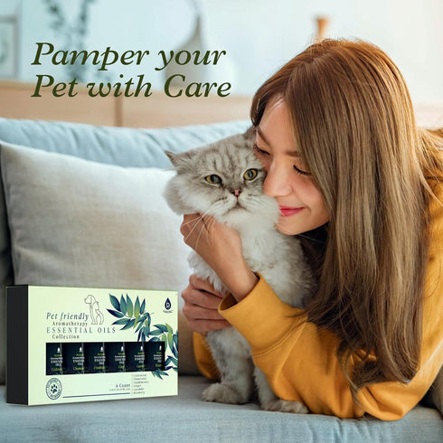 PURSONIC Pet Friendly Aromatherapy Essential Oils Collection, 6-Count - Safe for Dogs and Cats, Natural Relaxation
