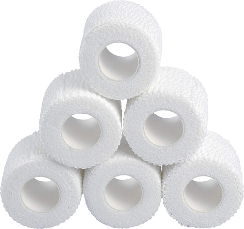 Weightlifting Tape - Stretch Sports Tape for Wrist and Hand Use, 6 Rolls, White