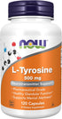 NOW Foods L-Tyrosine 500 mg, Supports Mental Alertness*, 120 Capsules