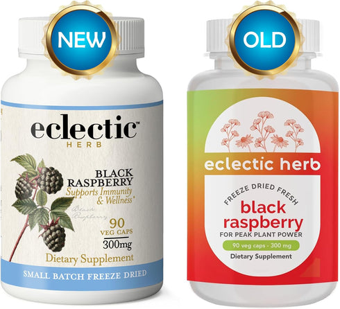 Eclectic Herb Black Raspberry Capsules, 90 CT (300 mg) | Vegan Superfood Supplement & Immune Support