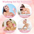 7Pcs Puffy Spa Headband and Wristband Set, Skincare Headband for Washing Face, Makeup Removal Accessories (Pink)