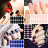 JERCLITY 24 Sheets Glitter Solid Color Nail Polish Strips, Self-Adhesive Nail Stickers for Women