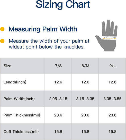 LANON Skin-Friendly Dishwashing Cleaning Gloves, Reusable Unlined, Non-Slip, Icelandic Blue, Small Size