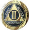 RecoveryChip 2 Year AA Medallion, Elegant Black Gold Silver Bi-Plated Alcoholics Anonymous Chip