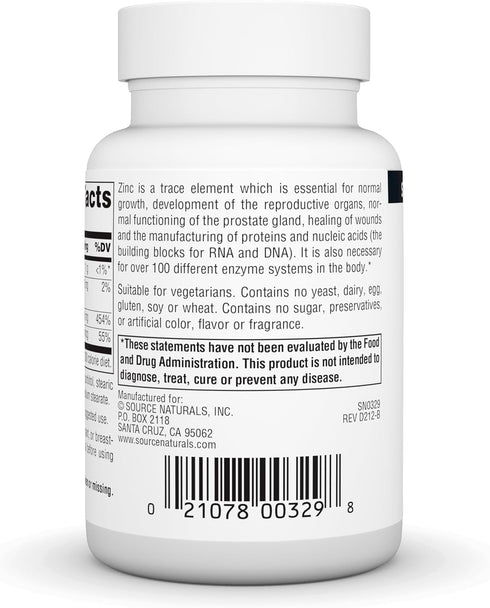 Zinc Chelate 50mg Source Naturals, Inc., 100 Tabs