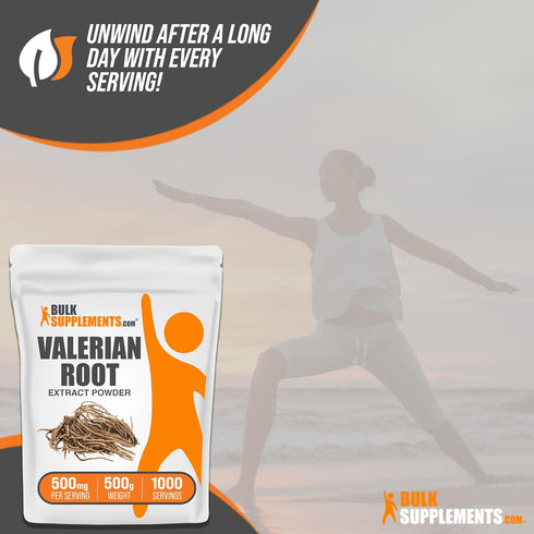 BulkSupplements.com Valerian Root Extract Powder - 500mg per Serving, Gluten Free, 500g (1.1 lbs)