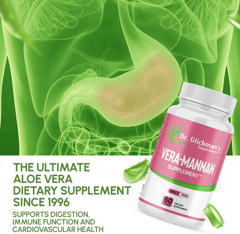Vera-mannan Aloe Vera Supplement, 1 Bottle, 60 Capsules