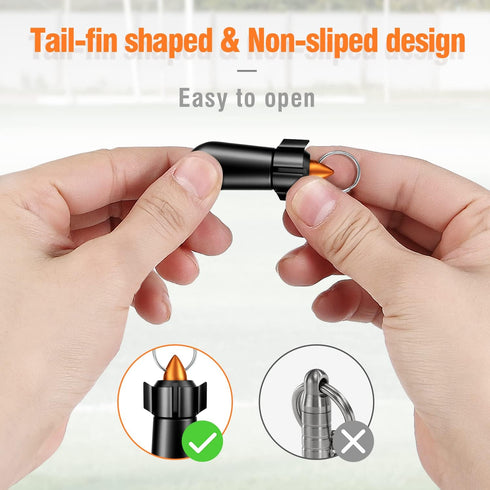 2 Packs Pill Keychain, Waterproof Pill Holder, Portable Aluminum Alloy Container for Outdoor Travel, Small Pocket Pill