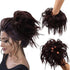 Tousled Updo Messy Bun Hair Piece, Synthetic Wavy Extension Ponytail with Elastic Rubber Band for Women-33#