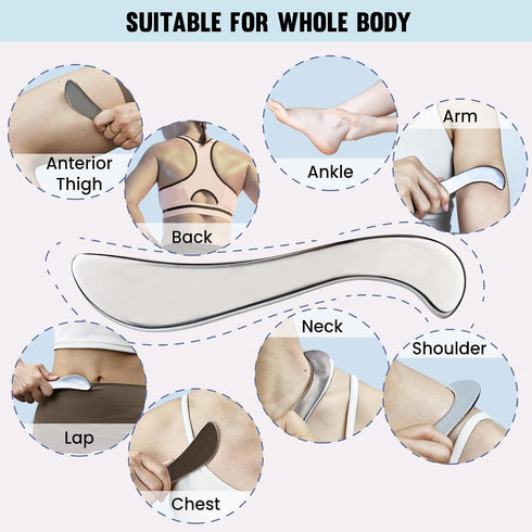 Muscle Scraper Tools, Stainless Steel Guasha Tool for Body, Scraping Tool Physical Therapy, Myofascial Release Tool