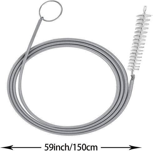 Much Hotter 155CM (1) Extra Long Pipe Tube Cleaner Fridge Drain Pipe Dredging Tool Flexible Drain Brush Skinny Tube