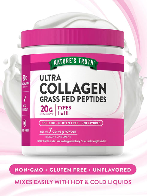 Nature's Truth Collagen Powder | 7 oz | Type I and III | Grass Fed, Paleo and Keto Friendly Collagen Peptides |