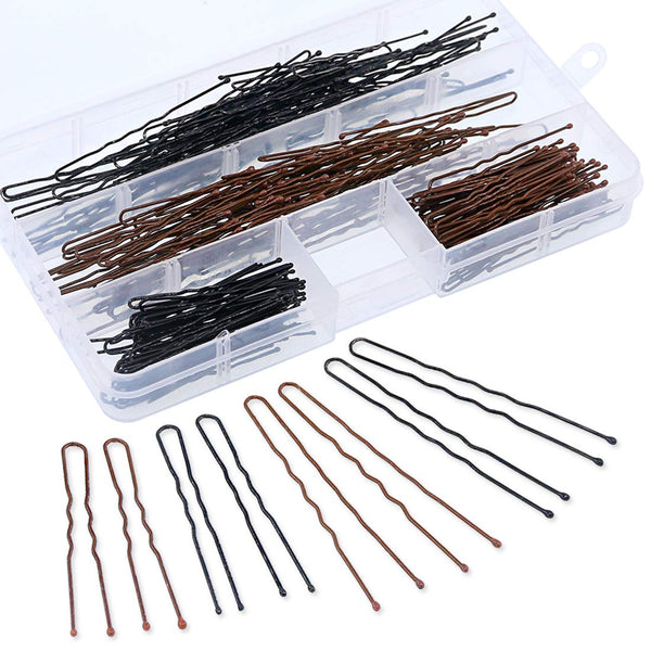 Swpeet 220Pcs U Shaped Hair Pins Kit (5cm 6cm; Professional U Shape Hair Pins for Women Girls and Hairdressing Salon;