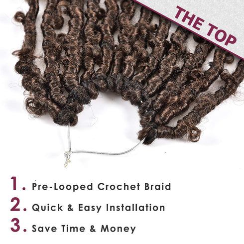 Niseyo Butterfly Locs Crochet Hair, 12 Inch, 1 Pack Pre-Looped Distressed Locs Crochet Braids (T30)