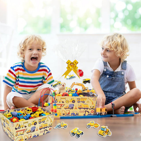 Jengaer 10 Pack Construction Birthday Party Supplies Basket for Gifts Empty,Construction Theme Sturdy Diy Bulk Gift