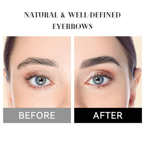 Double Ended Eyebrow Pencil, Waterproof Natural Brow Enhancing Pen, Long Lasting Eye Makeup, Black, Pack of 1