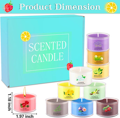 Jayhanvoe 20 Pack Set 10 35g Aromatherapy Scented Candles - Small Candle Gift for Women with Scents, Long-Lasting Soy