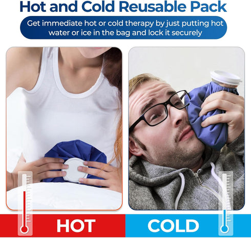 Ohuhu Reusable Ice Pack for Injuries, Hot & Cold Therapy, 9" Waterproof Ice Bags, Blue