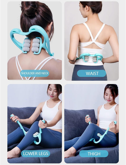 HaSeftni Trigger Point Roller Massager Tool - 6 Balls for Pain Relief, Deep Tissue Handheld Massage for Legs, Waist,