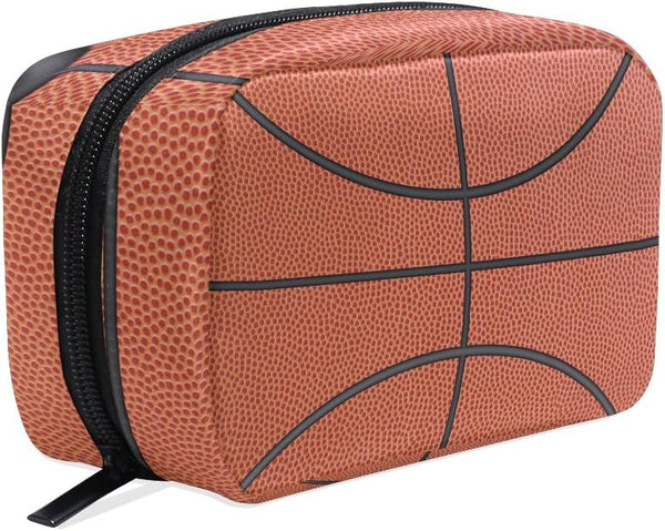 Portable Travel Makeup Bag, Basketball Toiletry Organizer Case for Beauty Women