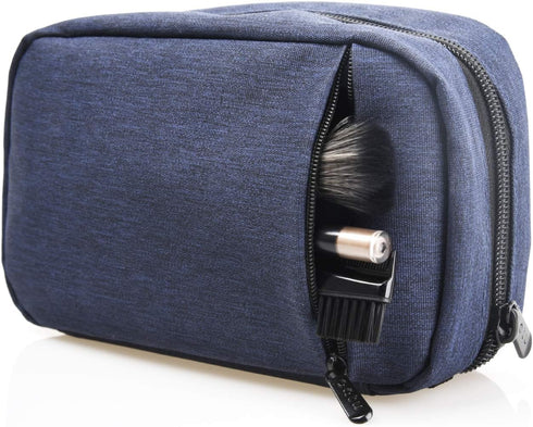 patu Handy Beauty Stuff Carry Case, Makeup Cosmetic Bag, Women Facial Cleanser Skincare Kit Pouch, Indigo