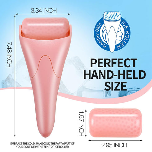 Teenitor Pink Ice Roller for Face, Eye Roller for Puffy Eyes, Facial Roller Spa Self Care Tools for Women