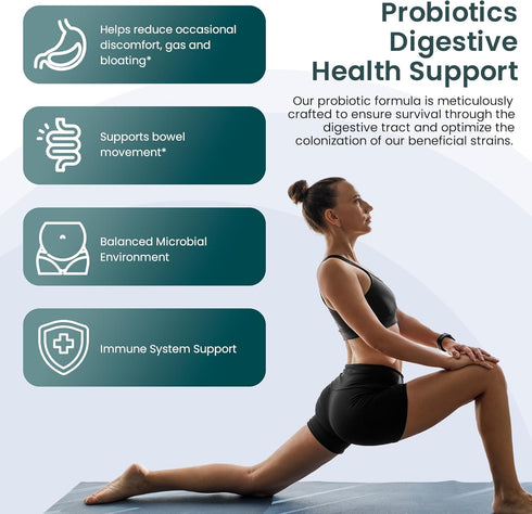UpNourish Probiotics, 60 Vegan Capsules - 200 Billion CFUs, 15 Strains, Prebiotics & Enzymes
