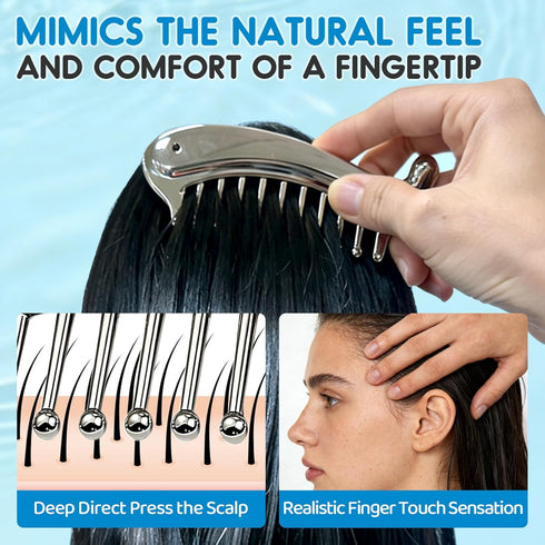 Metal Scalp Massage Tool Gua Sha Facial Tools, Portable Massage Comb for Scalp, Neck, Shoulders, Legs & Arms Handheld