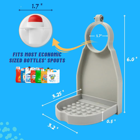 Detergent Cup Holder Set of 2, Besuerte Tidy Cup Laundry Drip Catcher, Durable, No-Fall, No Drips or Spills (Grey)