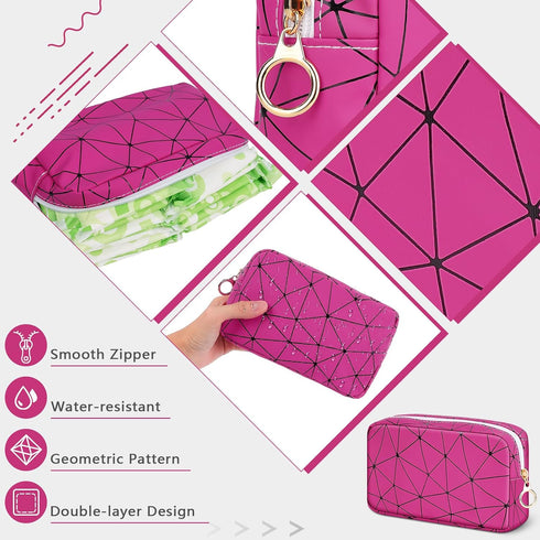 Likesing Tampon Holder for Purse, Leather Period Bag Sanitary Napkin Storage Bag for Girls Womens, Portable Feminine