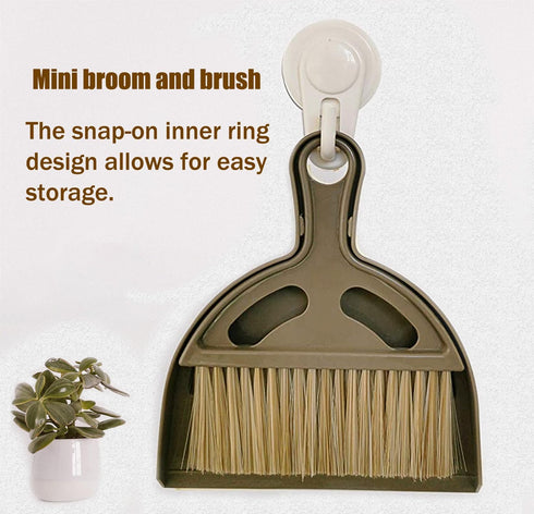 Mini Broom and Small Dustpan Brush Set, Hand Broom and Dustpan for Home and Pets