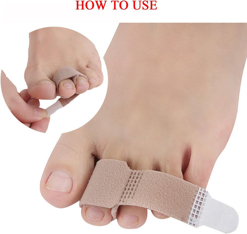 8 Pieces Toe Splint Wraps, Non Slip Hammer Toe Straightener for Broken, Crooked, Overlapped Toes - Women and Men