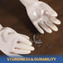 BOOMJOY Nitrile Cleaning Gloves, Long Cuff Heavy Duty Reusable Medium Gloves for Kitchen, Bathroom, Gardening, White, 3
