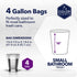 Color Scents Small Trash Bags, 4 Gallon, 60 Bags with Pink Teakwood + Rose Scent and Microban