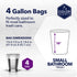 Color Scents Small Trash Bags, 4 Gallon, 80 Bags (1 Pack), Lavender Scented Bag with Microban