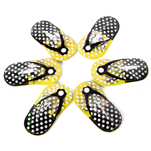 Polka Dot Flip Flop Manicure Sets, Personal Care Kit Pack of 6, Yellow