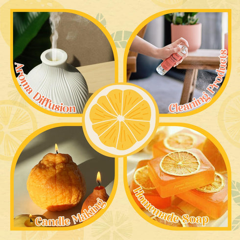 ARVIDSSON Fruits Essential Oils Set - Natural Citrus Essential Oil for Diffuser & Candle Making, Fruity Fragrance Oils