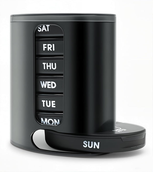 Weekly Pill Organizer (Twice-A-Day), Portable 7 Day Pill Box Case with AM/PM Compartments for Supplements