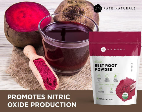 Kate Naturals Beet Root Powder for Baking, Cooking & Food Coloring | 8 oz, Organic Beet Juice Powder